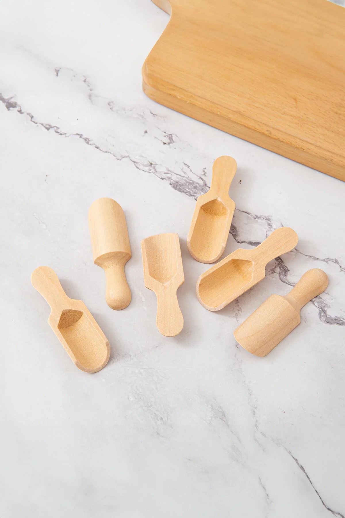 6 lı Ahşap Baharat Kaşığı