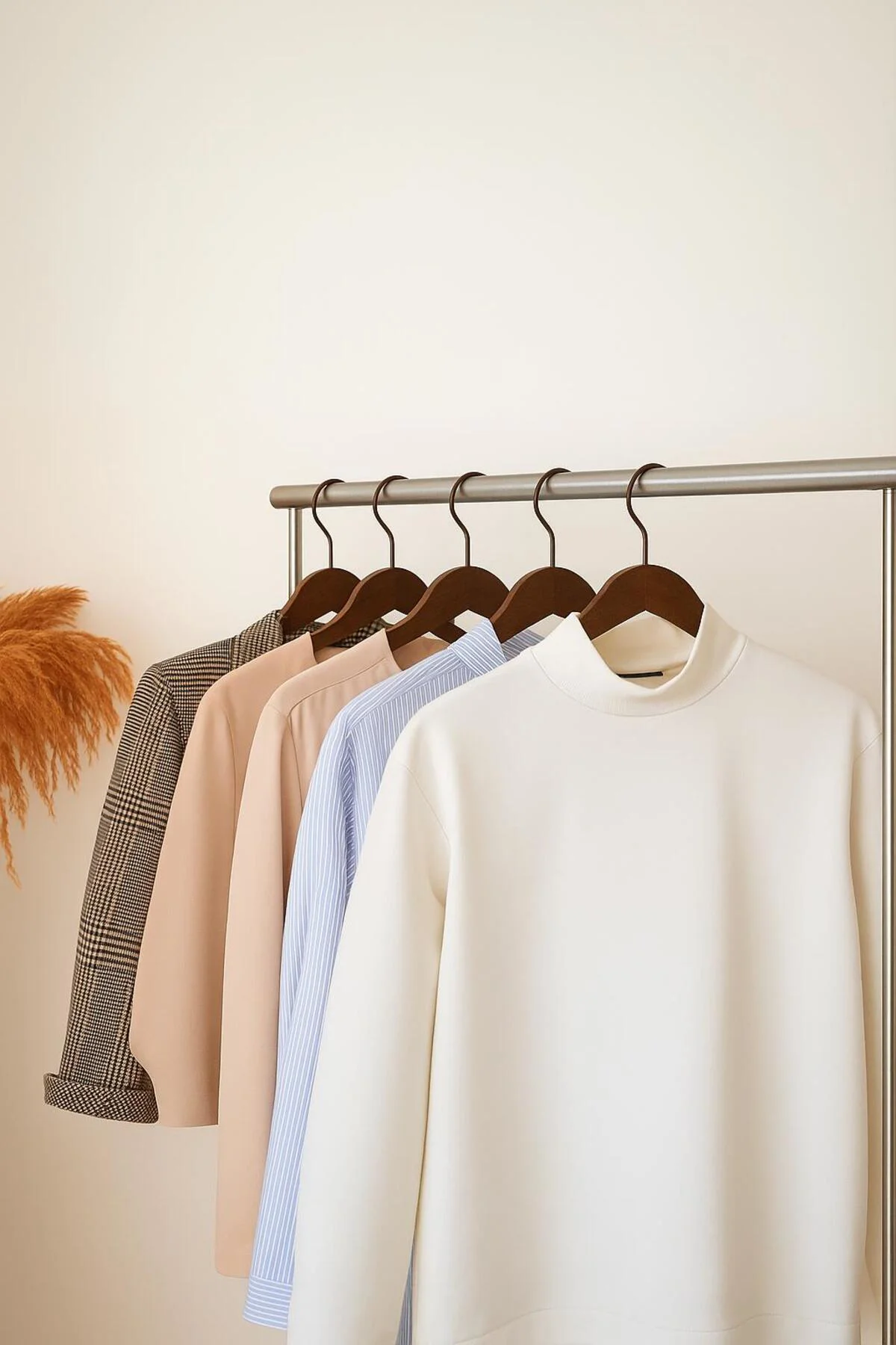 6 lı Ahşap Görünümlü Askı Kahve 44 cm