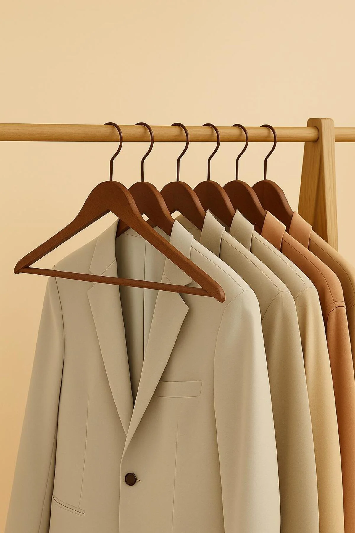 6 lı Ahşap Görünümlü Askı Kahve 44 cm