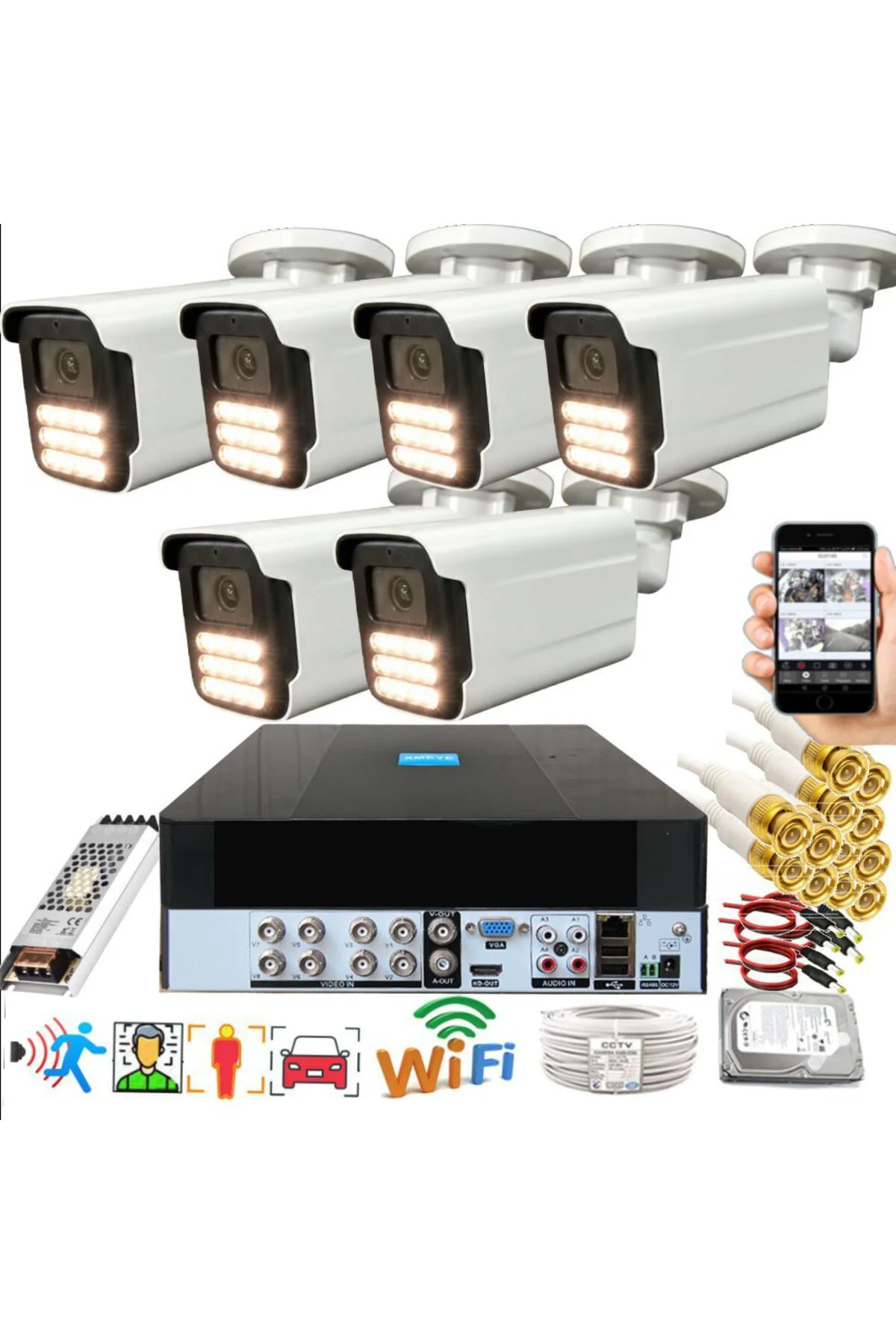 6 lı Araç İnsan Yüz Tanımalı Hareket Algılayan 5 MP Lens 15 Warm 6 lı Araç İnsan Yüz Tanımalı Hareket Algılayan 5 MP Lens 15 Warm