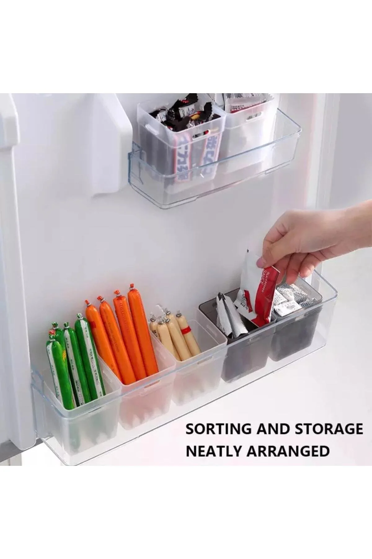 6 Lı Buzdolabı Kapak Içi Düzenleyici Organizer Banyo Ve Muhtelif Kullanım Alanları Tertipleyici Set