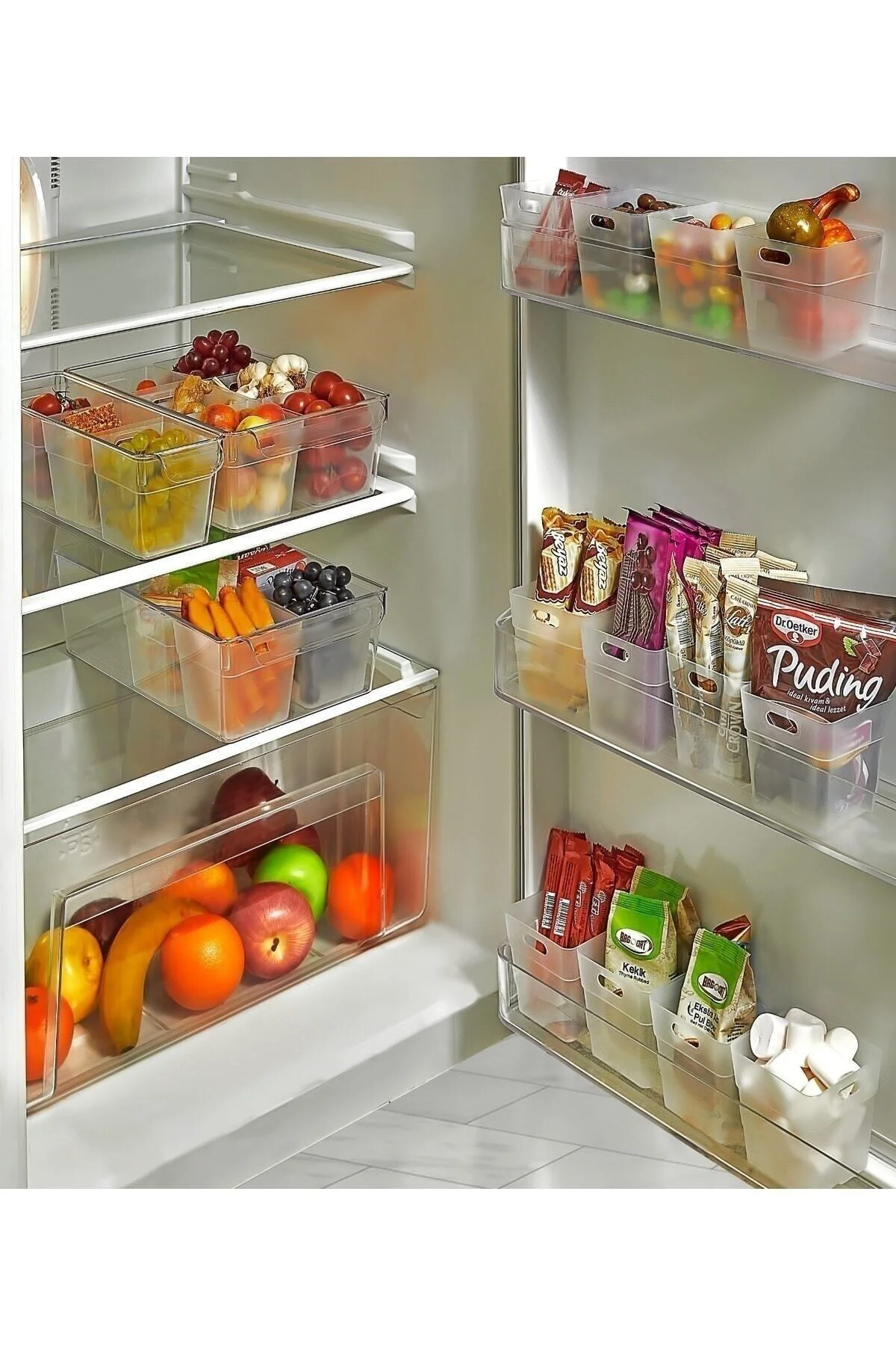 6 Lı Buzdolabı Kapak Içi Düzenleyici Organizer Banyo Ve Muhtelif Kullanım Alanları Tertipleyici Set