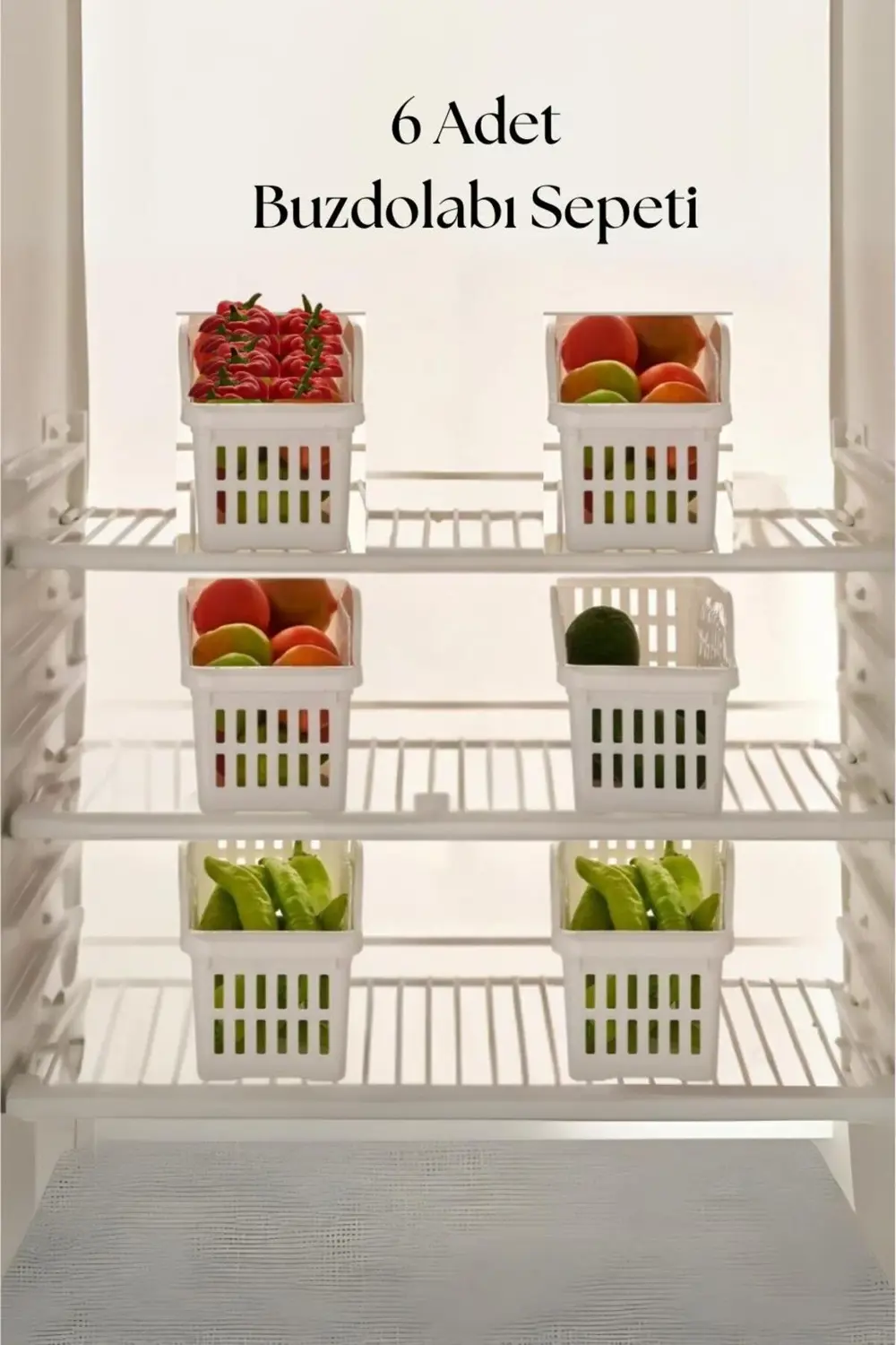 6 lı Buzdolabı Organizeri Düzenleyici Çok Amaçlı Dolap Düzenleyic