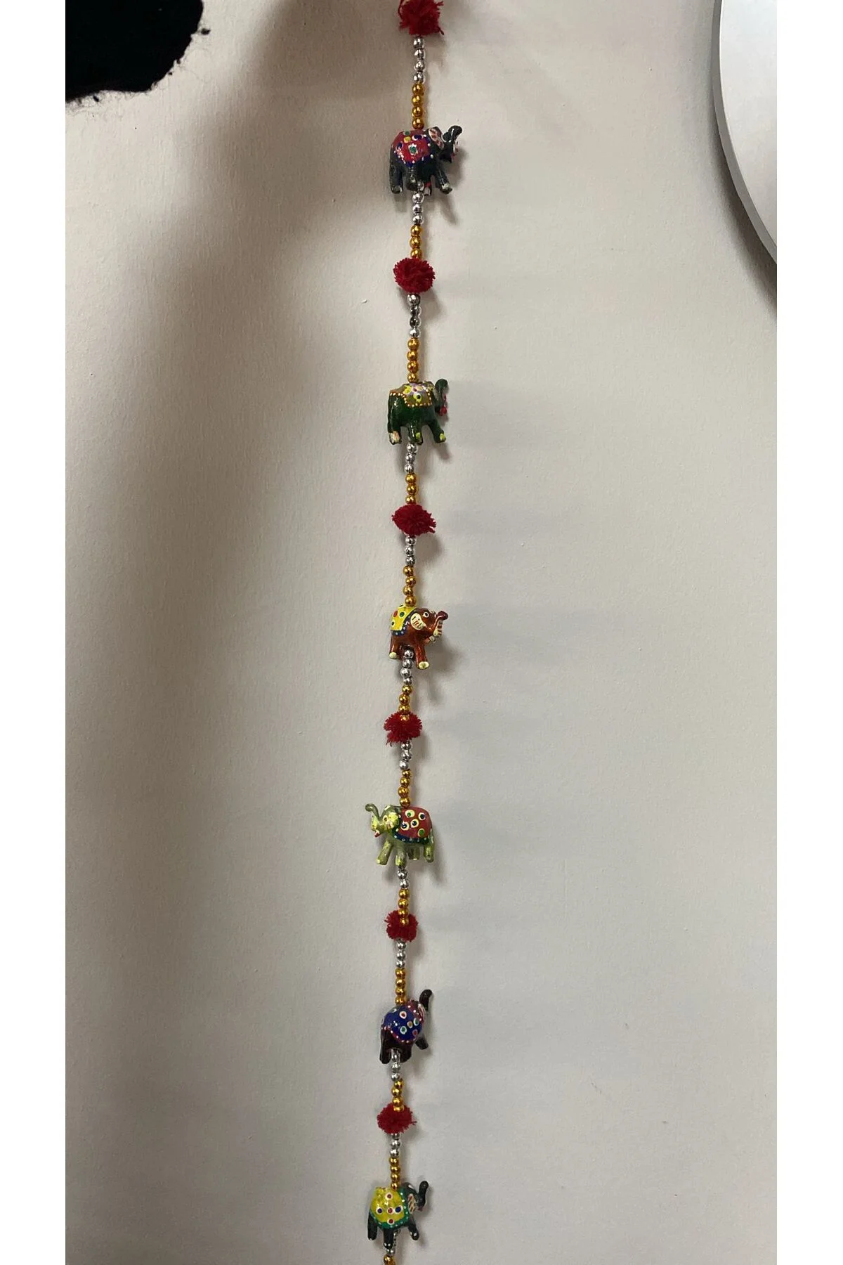 6 lı Fil Bereket Sarkaçı Dekoratif Balkon Bahçe Duvar Kapı Süsü 89*6cm