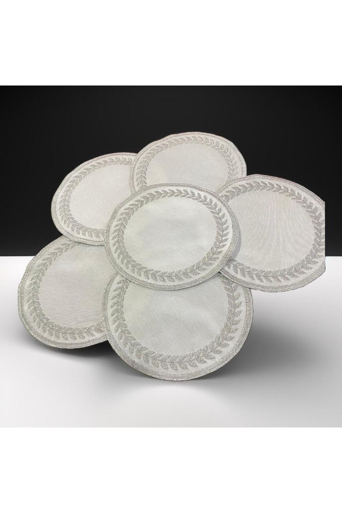 6 Lı Kahve Sunum Peçetesi Gümüş