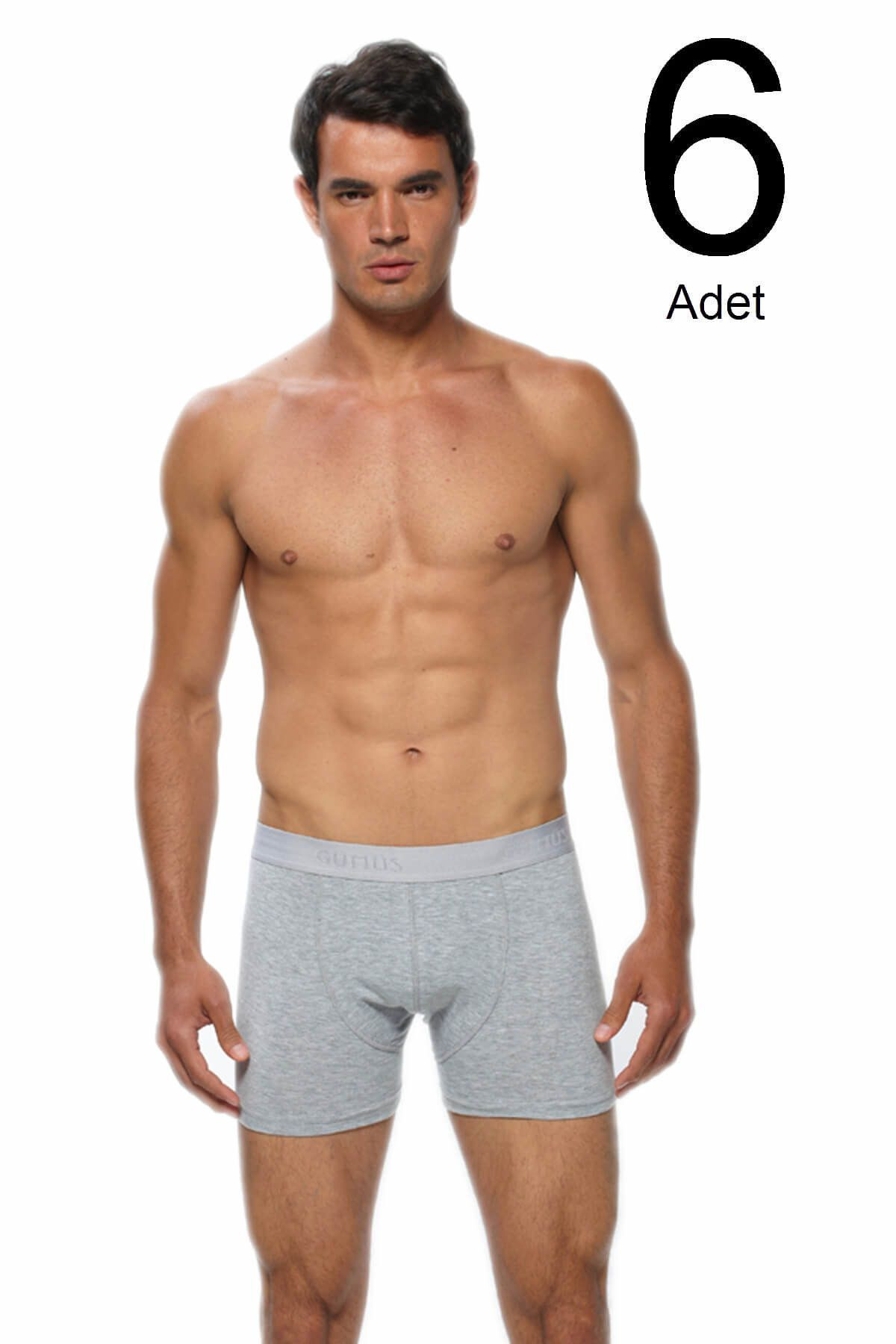 6 Lı Paket Erkek Likralı Boxer Renk Seçenekli