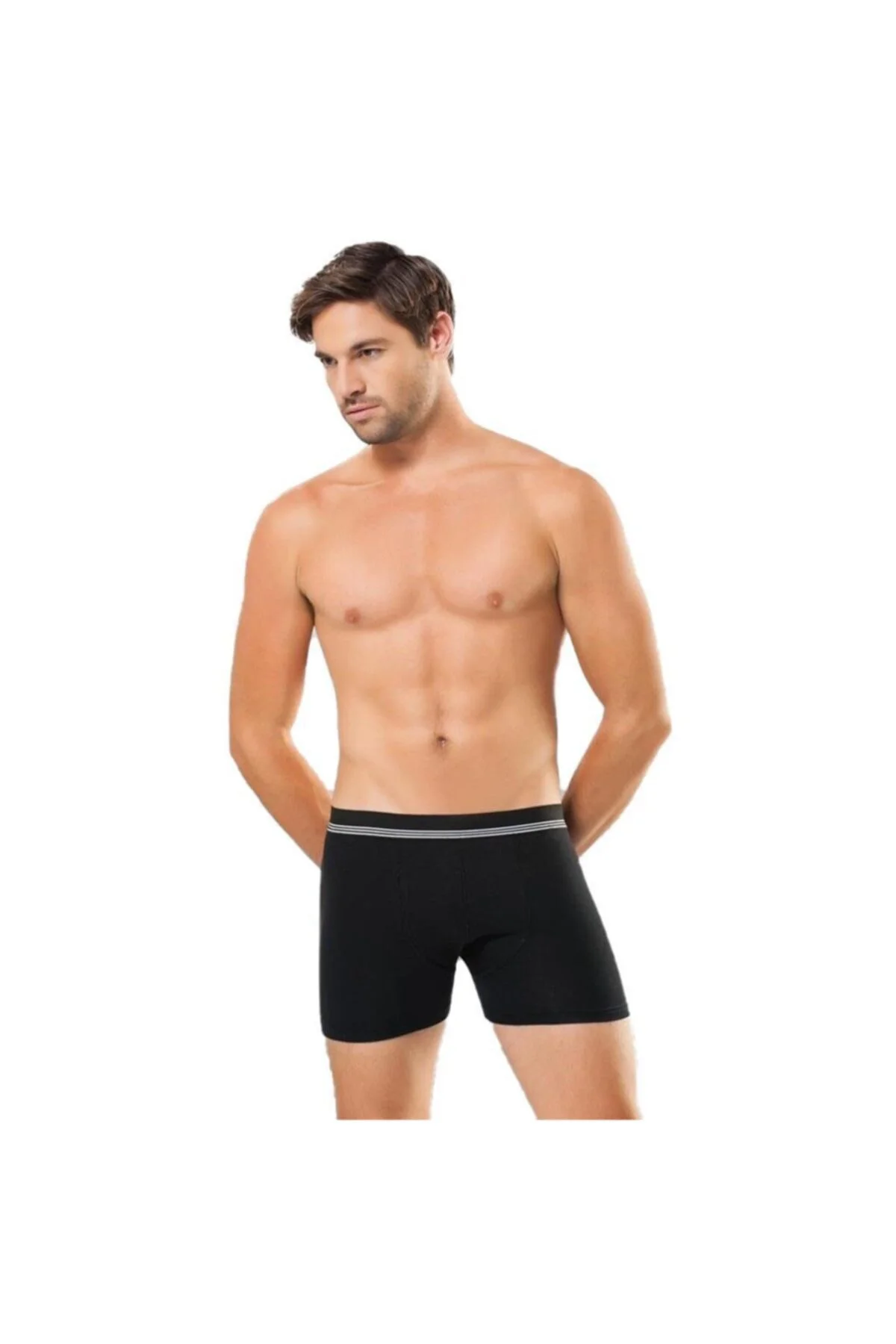 6 Lı Paket Erkek Çizgili Likralı Boxer 1252