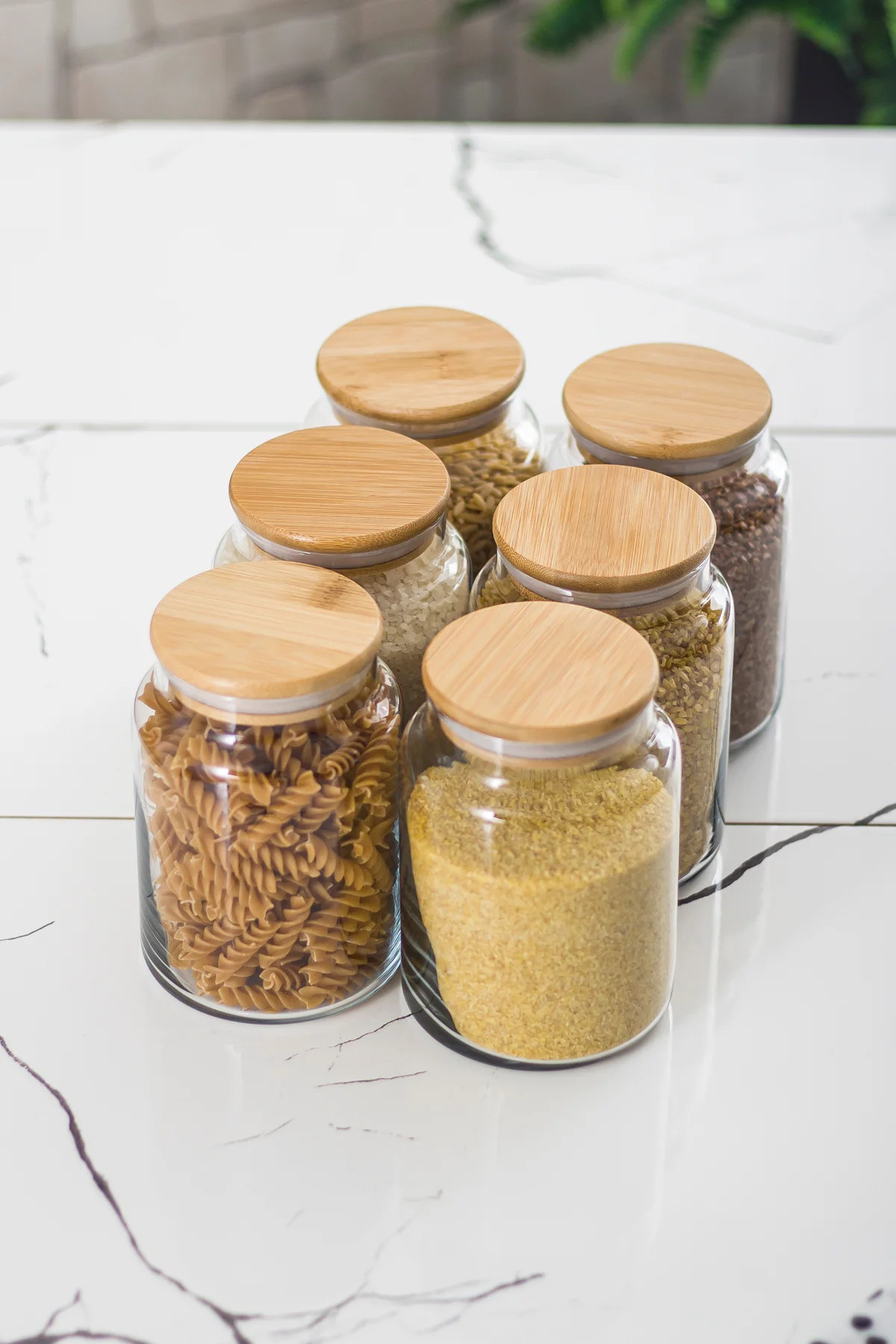 6 Lı Set Bambu Kapaklı Cam Kavanoz & Erzak Saklama Kabı 800 ml Orta Boy ( Vakum Kapak ) 6 Lı Set Bambu Kapaklı Cam Kavanoz & Erzak Saklama Kabı 800 ml Orta Boy ( Vakum Kapak ) - Görsel 4