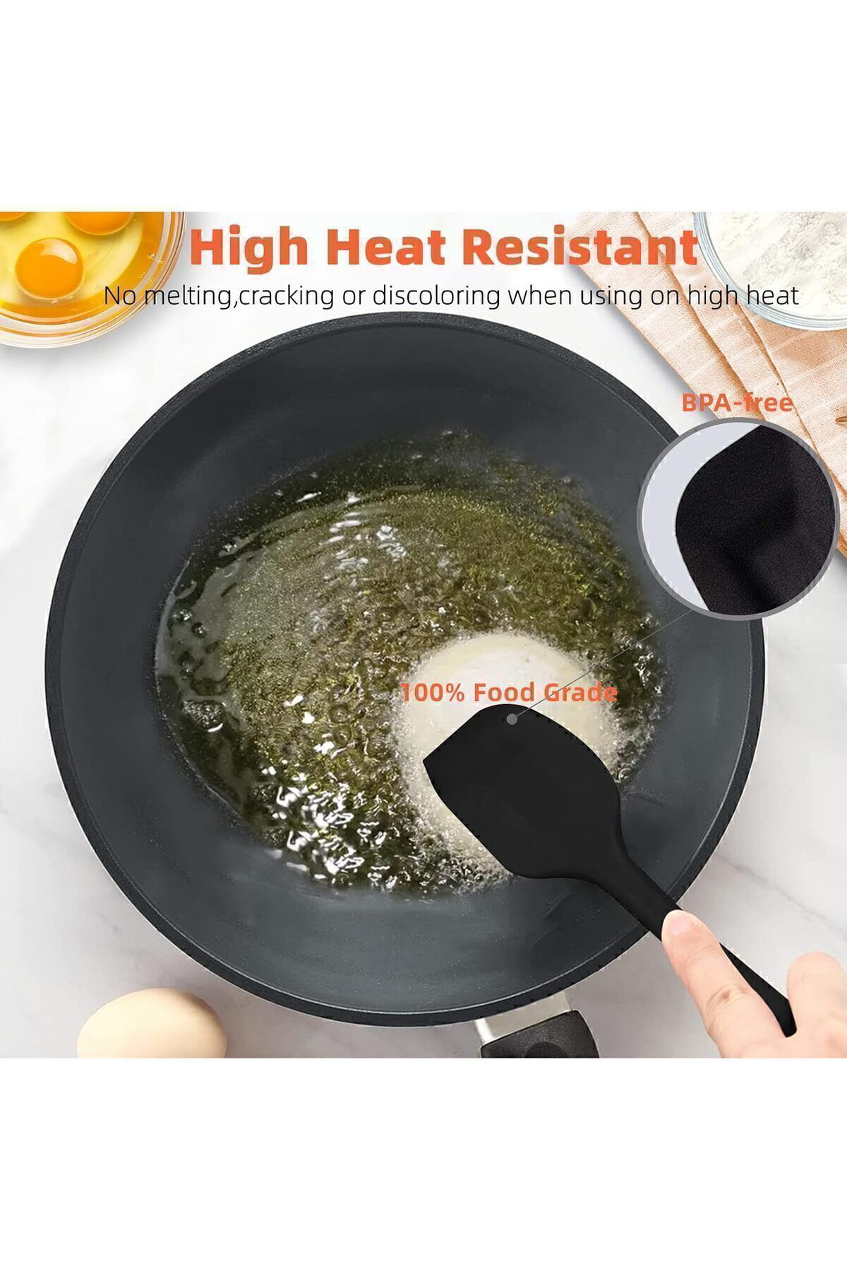 6 lı Takım Yanmaz Yapışmaz Mutfak Pasta Silikon Yumurta Fırçası K