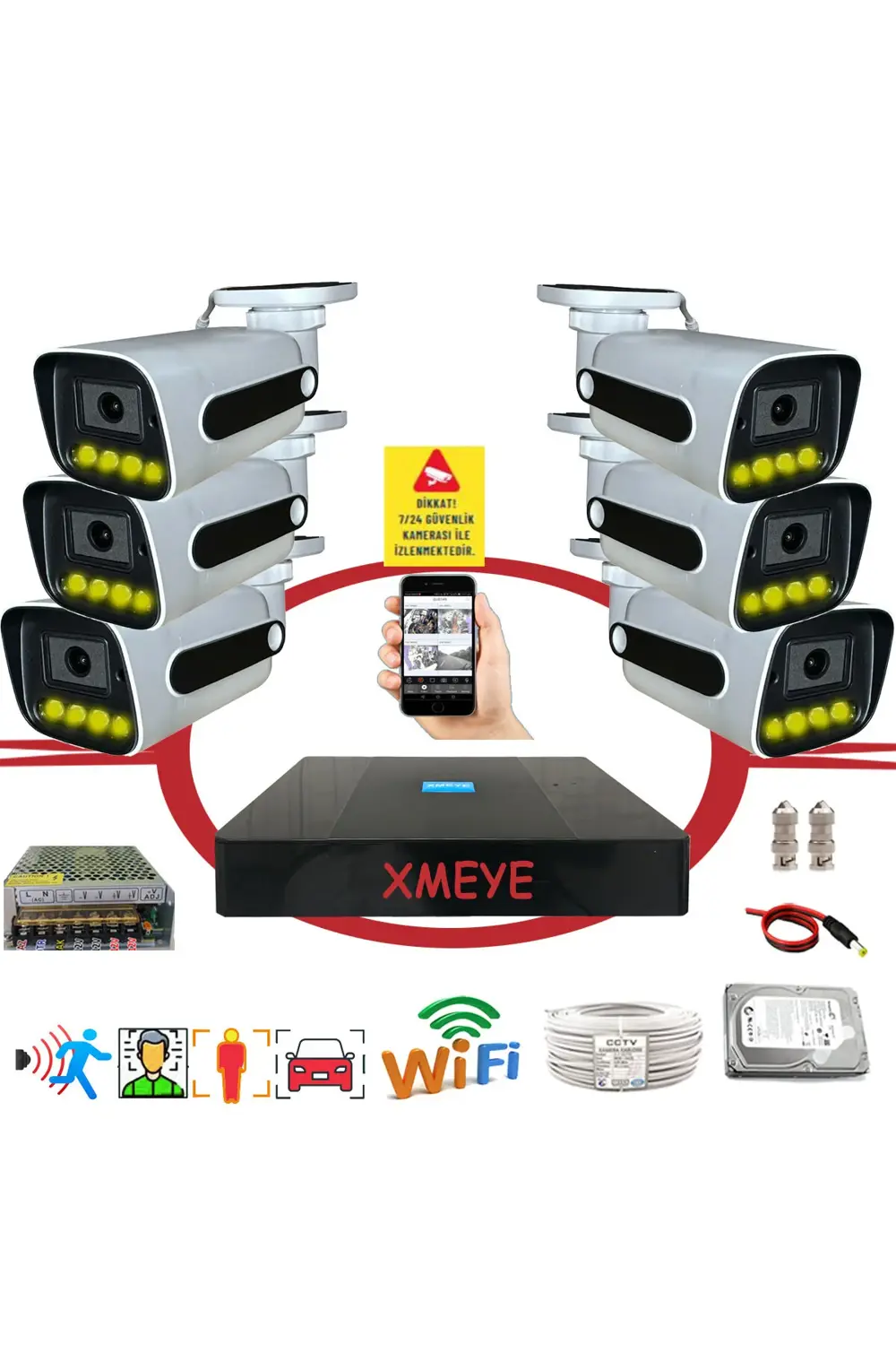 6 lı Yapay Zeka Destekli Araç Yüz ve İnsan Tanımalı Gece Renkli G 6 lı Yapay Zeka Destekli Araç Yüz ve İnsan Tanımalı Gece Renkli G