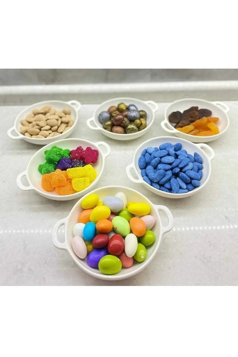 6 Lı Yuvarlak Ikı Kulplu 15 Cm Kahvaltılık Kase