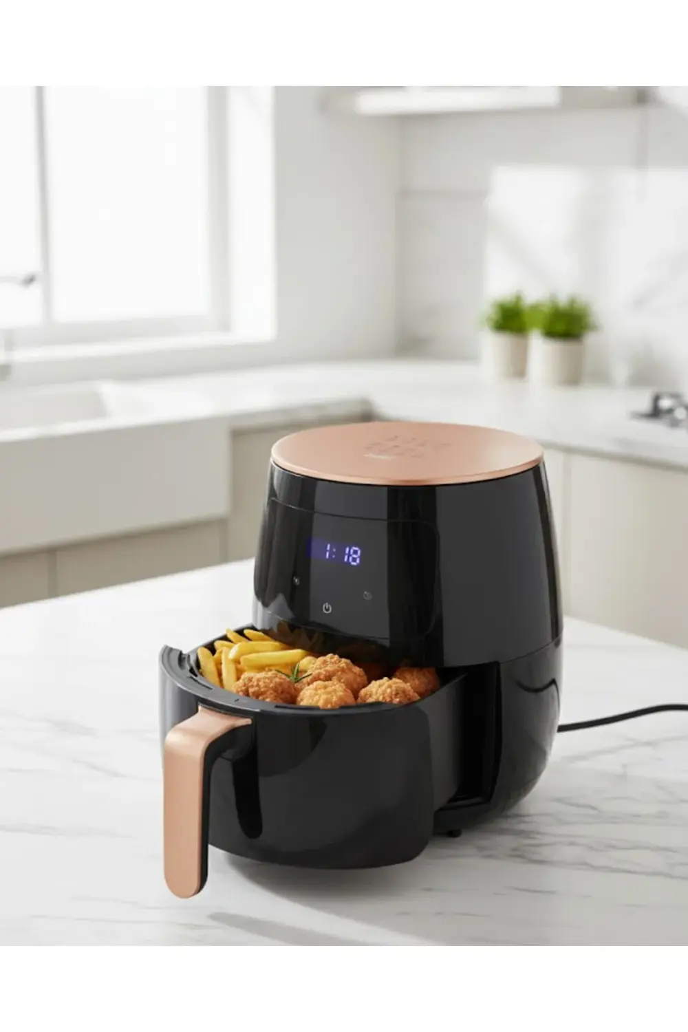 6 Litre Geniş Hazneli Air Fryer Yüksek Güçlü Sağlıklı Yağsız Pişi