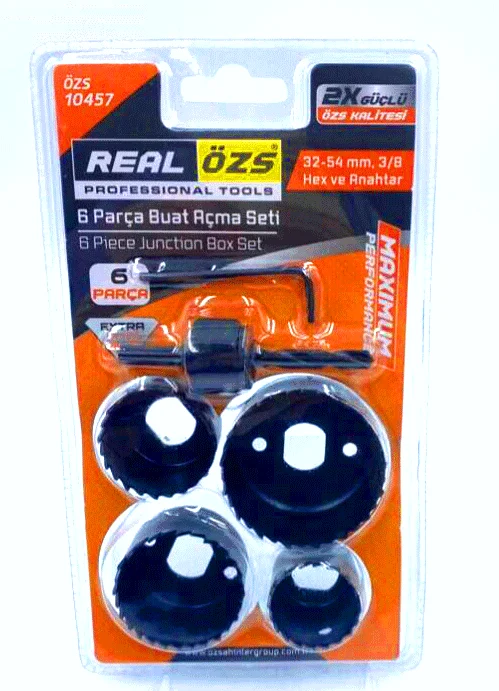 6 Parça  Buat Açma Panç Seti 38-54mm- 3/8 Hex - Anahtar Bx40 Fiyatı, Yorumları ve Özellikleri