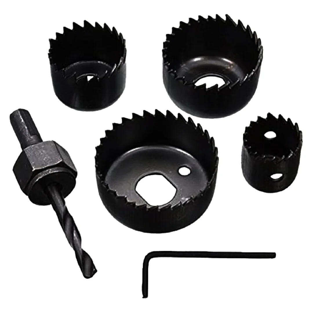 6 PARÇA BUAT AÇMA PANÇ SETİ 32-38-44-54MM &amp; 3/8 HEX ANAHTAR METAL AHŞAP PLASTİK DELİK AÇMA
