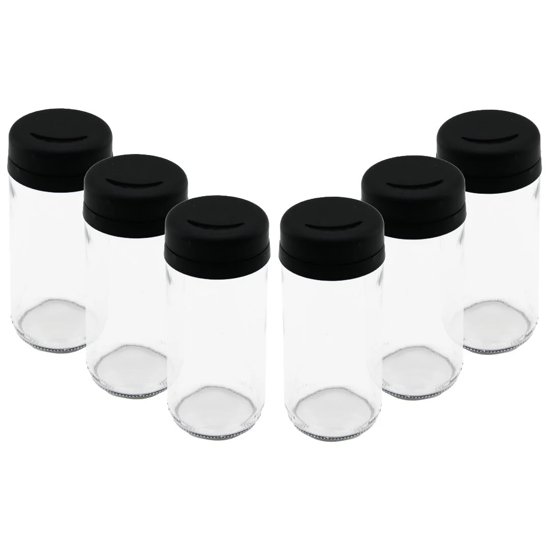 6 PARÇA CAM BAHARATLIK TUZLUK PLASTİK KAPAK 225 ML