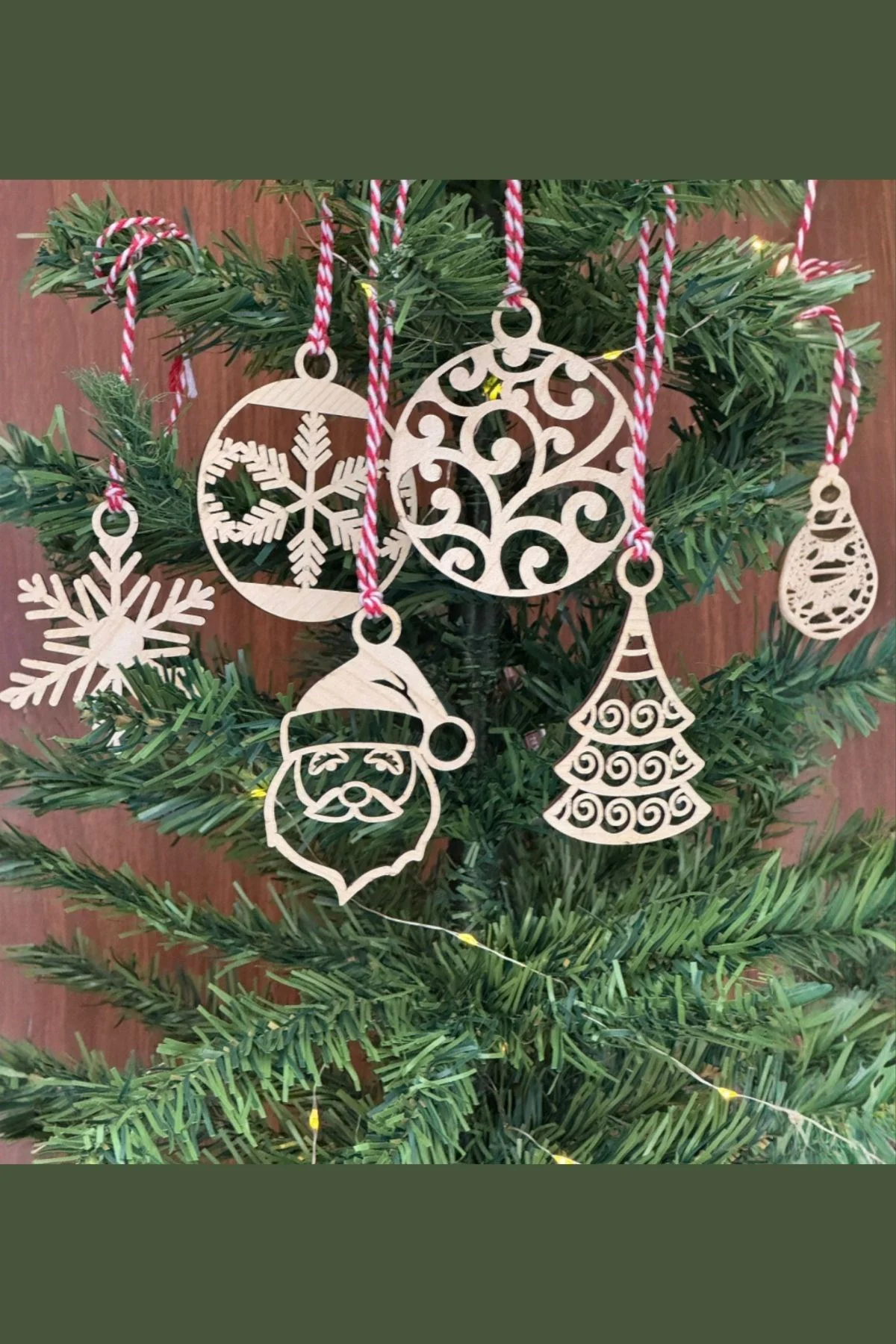 6 Parça Kırmızı Beyaz İpli Noel Babalı ve Kar Tanesi Model Ahşap Yılbaşı Ağaç Süsü Fiyatı, Yorumları ve Özellikleri