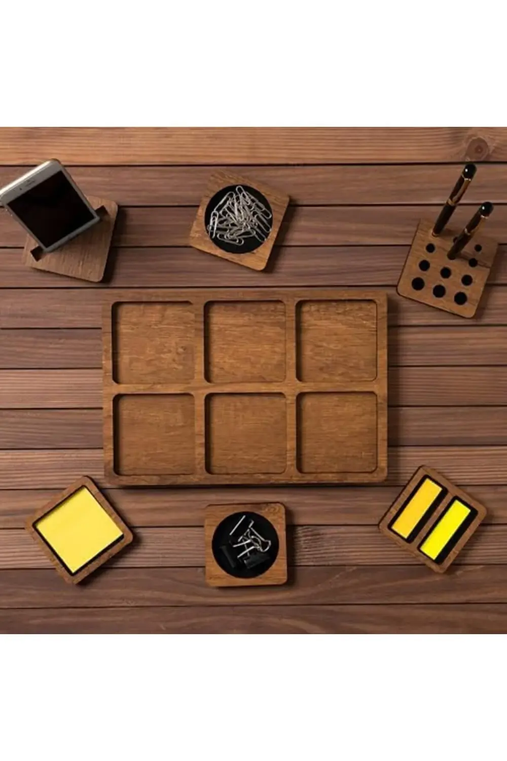 6 Parça Masaüstü Organizer Ceviz 1174074