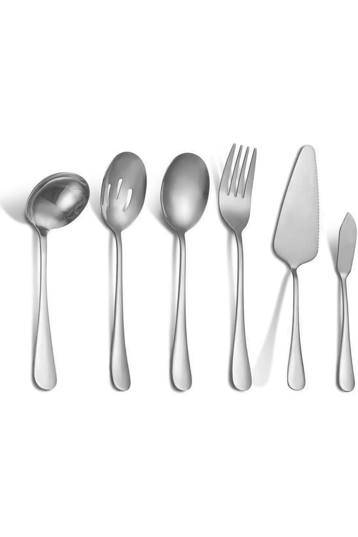6 Parça Silver Sunum için Servis Kaşığı Kaşık Çatal Spatula Reçel