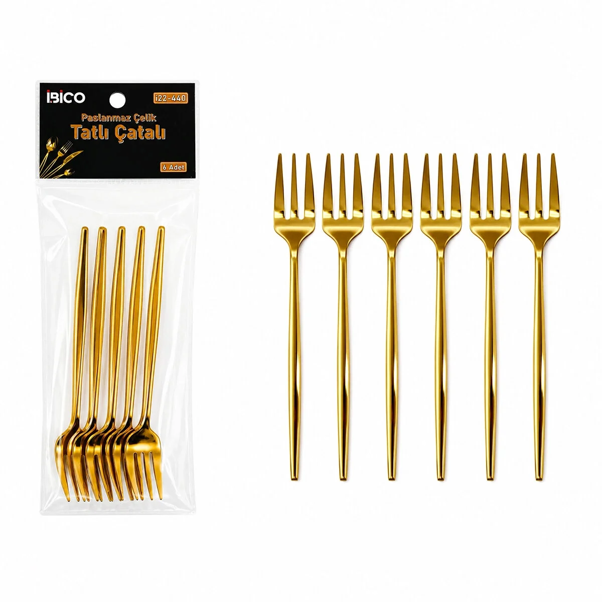 6 Parça Tatlı Çatalı Seti - 13 cm - Gold Renk Fiyatı, Yorumları ve Özellikleri