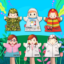 Ada Detox 6 Parça Tox Meslekler El Kukla Set , Eğitici Oyuncak