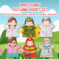 Ada Detox 6 Parça Tox Meslekler El Kukla Set , Eğitici Oyuncak