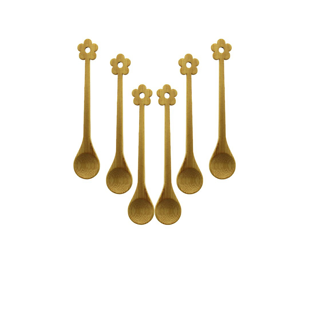 6 PCS   MİNİ   BAMBU AHŞAP KAŞIK   14.5CM (4741)