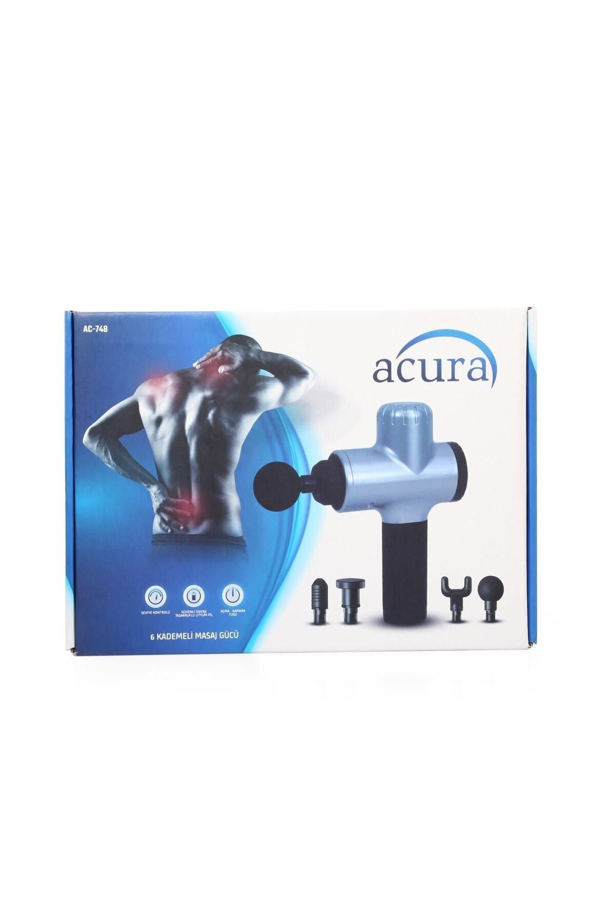 Acura 6 Seviyeli 4 Başlikli Vibrasyonlu Şarjli Masaj Aleti Darbeli Titr