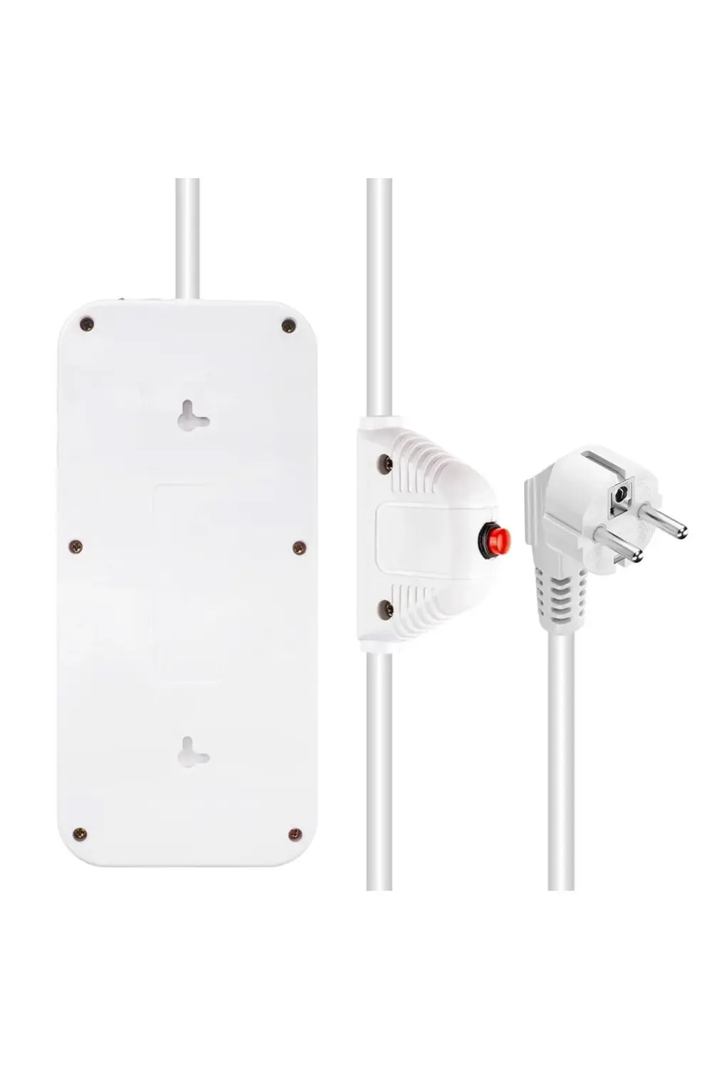 6 Topraklı Prizli 1.5 Metre Kablolu 4 Usb Girişli Beyaz Akım Koru