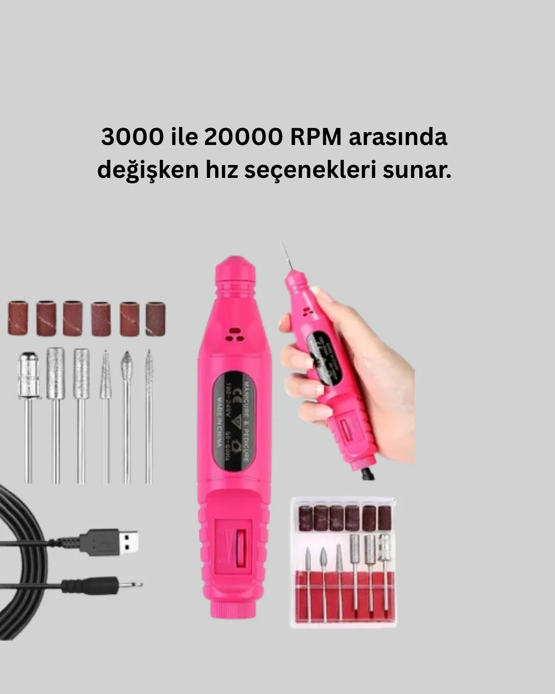 6 Uçlu Elektrikli Manikür Pedikür Seti Yeni Nesil