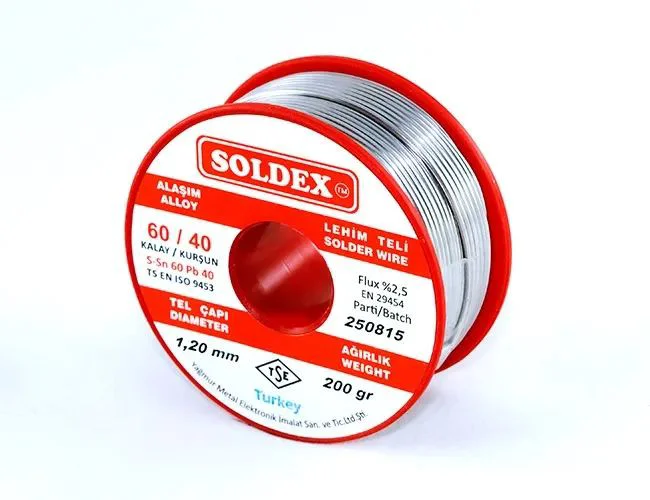 60-40 Lehim Teli 200 Gr 0,75 Mm - Sn:60 Pb:40 Hassas Elektronik Lehim