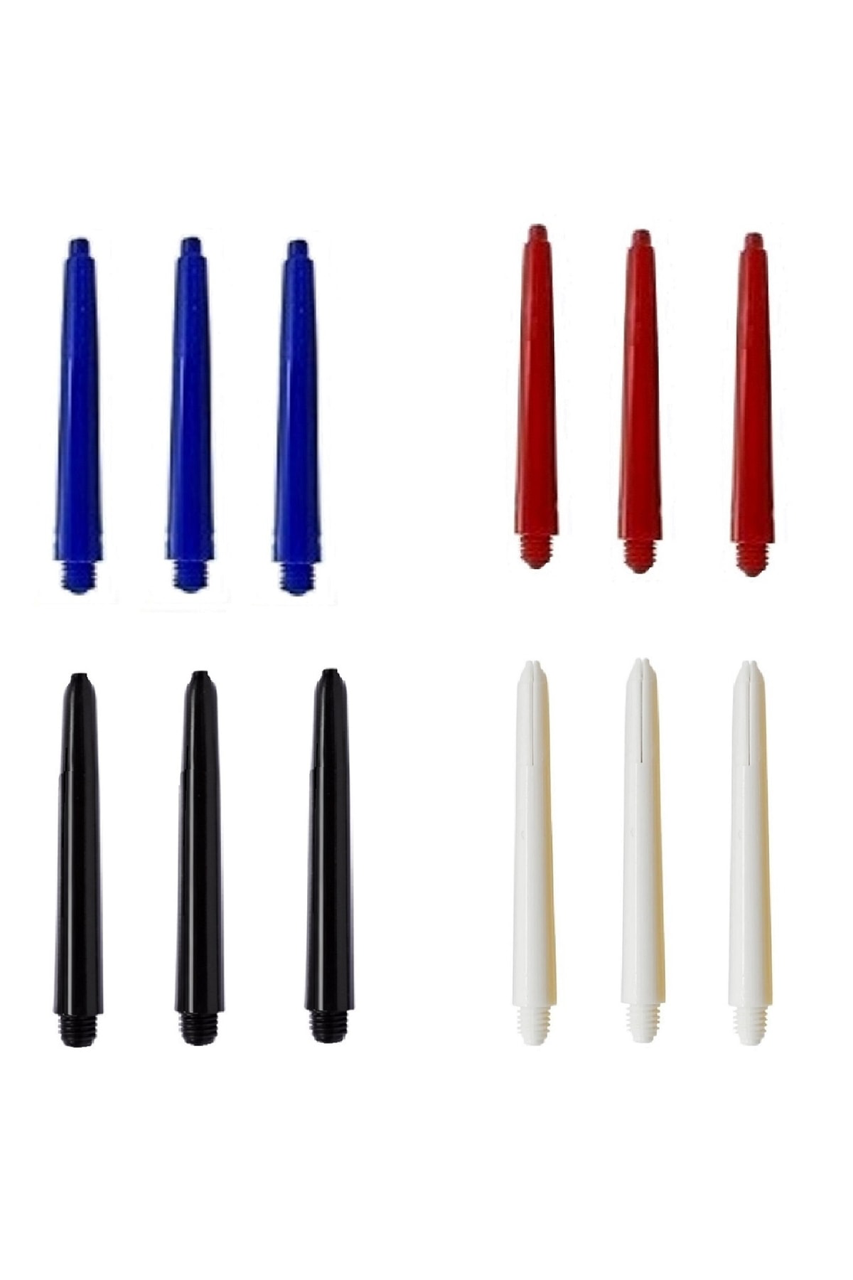 60 Adet (20 Set) 41 Mm Midi Dart Şaft. Karışık Renk. Beyaz, Kırmı