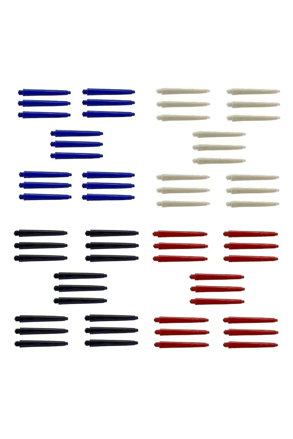 60 Adet (20 Set) 48 Mm Orta-medium Dart Şaft. Karışık Renk. Beyaz