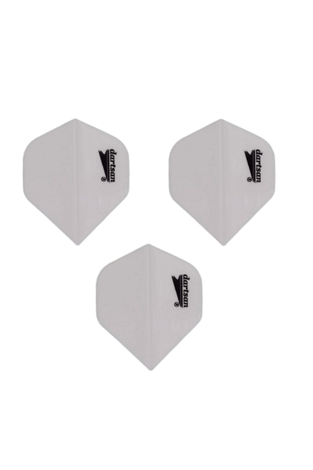 Dartsan 60 Adet (20 Set) Dart Flight-Flayt. Beyaz. 100 Micron Pet