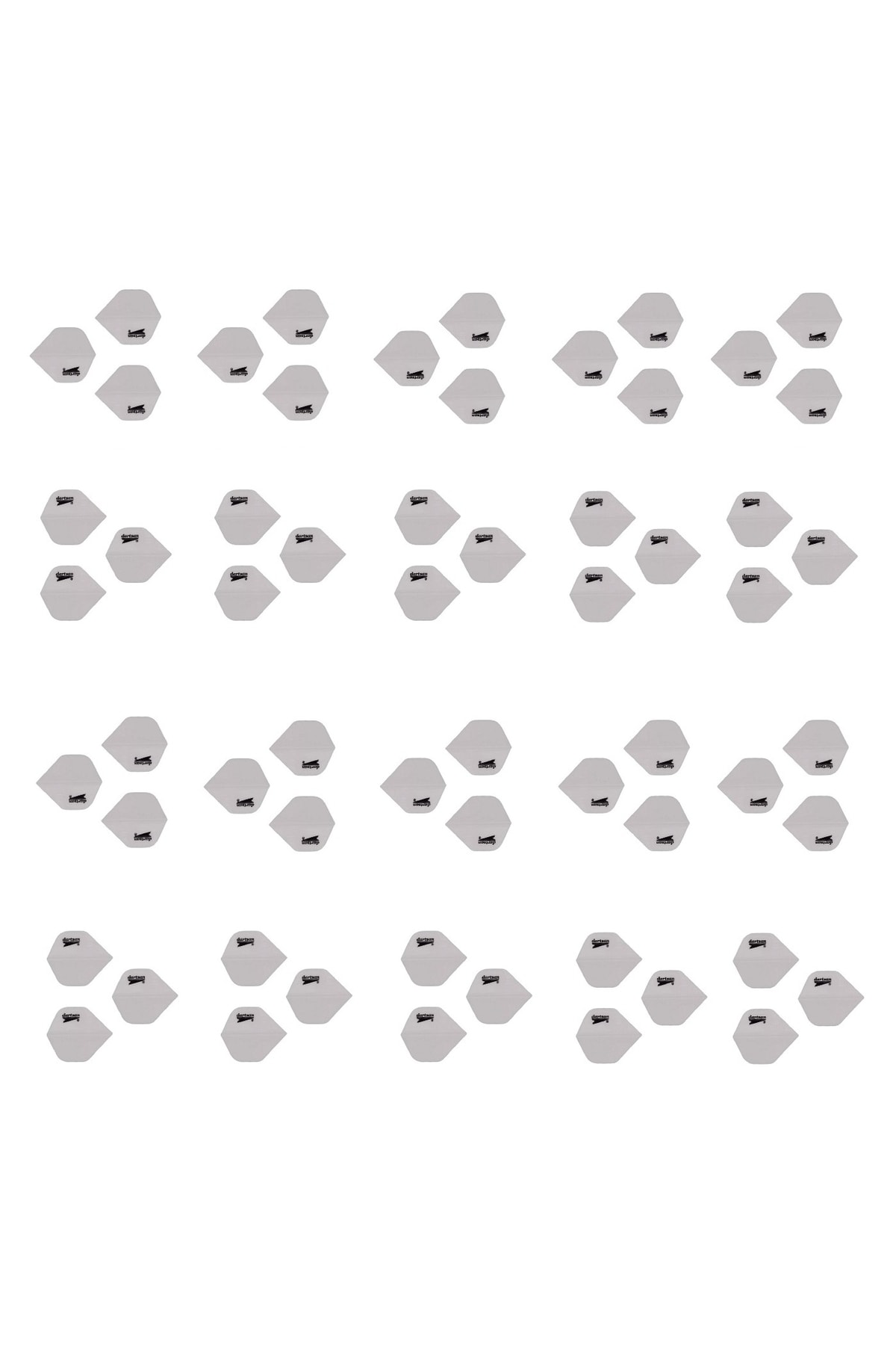 60 Adet (20 Set) Dart Flight-flayt. Beyaz. 100 Micron Pet