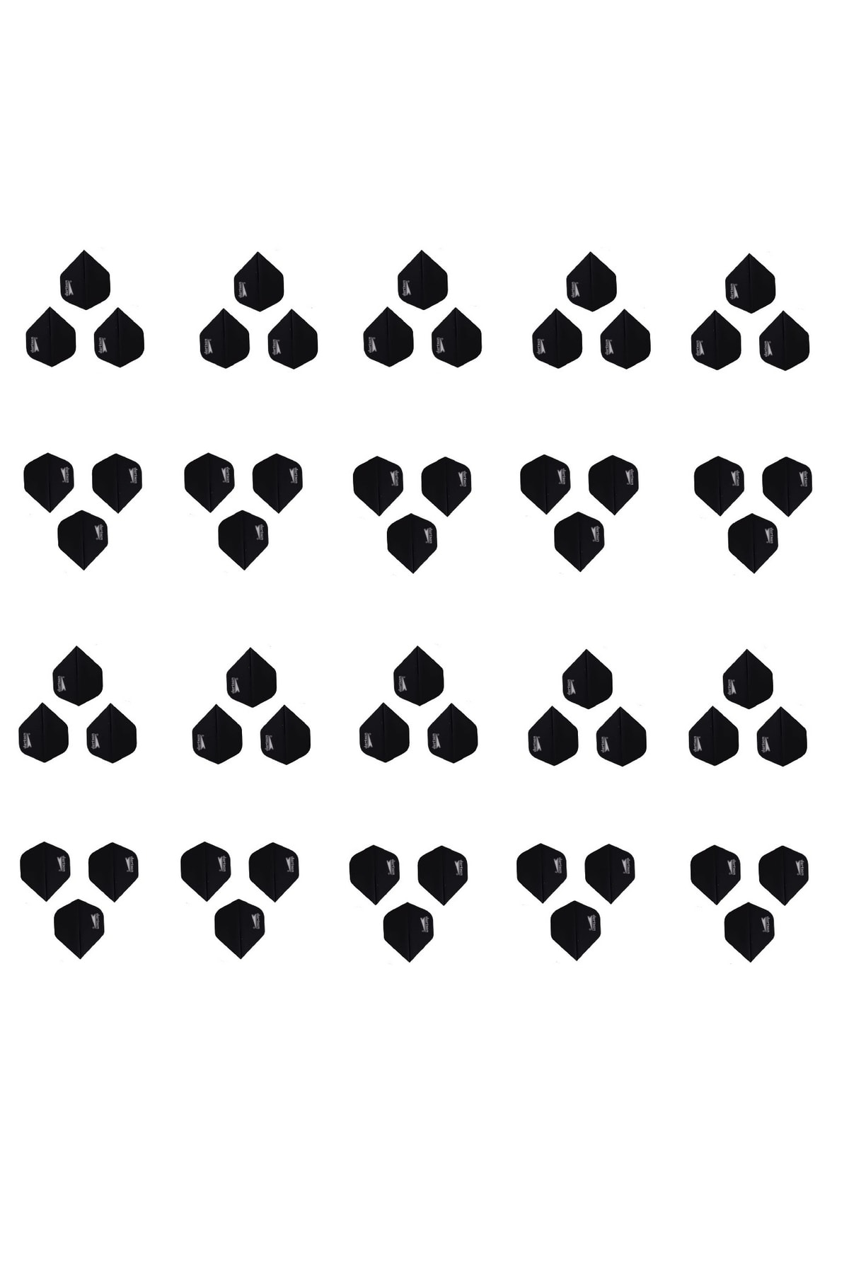 60 Adet (20 Set) Dart Flight-flayt. Siyah. 100 Micron Pet