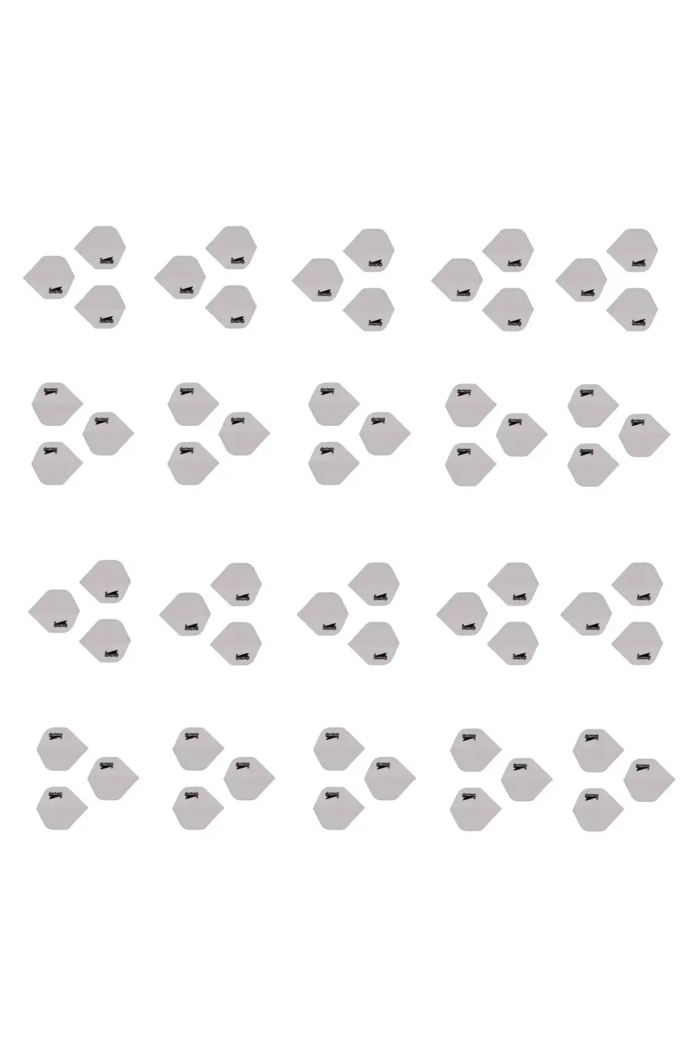 60 Adet (20 Set) Dart Flight-flayt. Beyaz. 100 Micron Pet