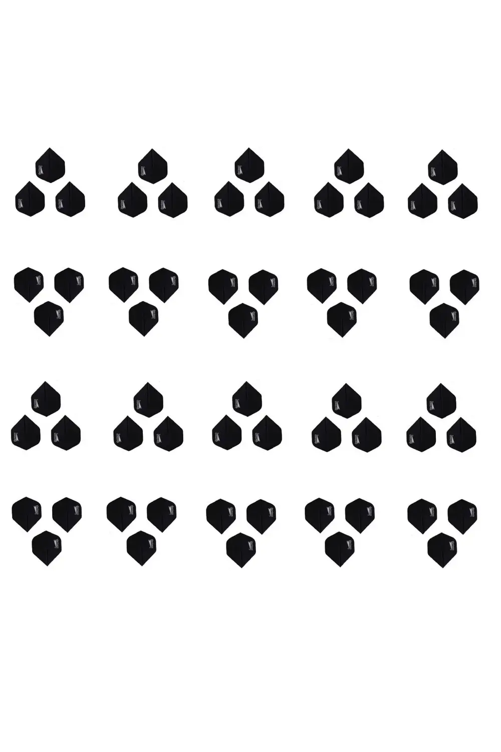 60 Adet (20 Set) Dart Flight-flayt. Siyah. 100 Micron Pet