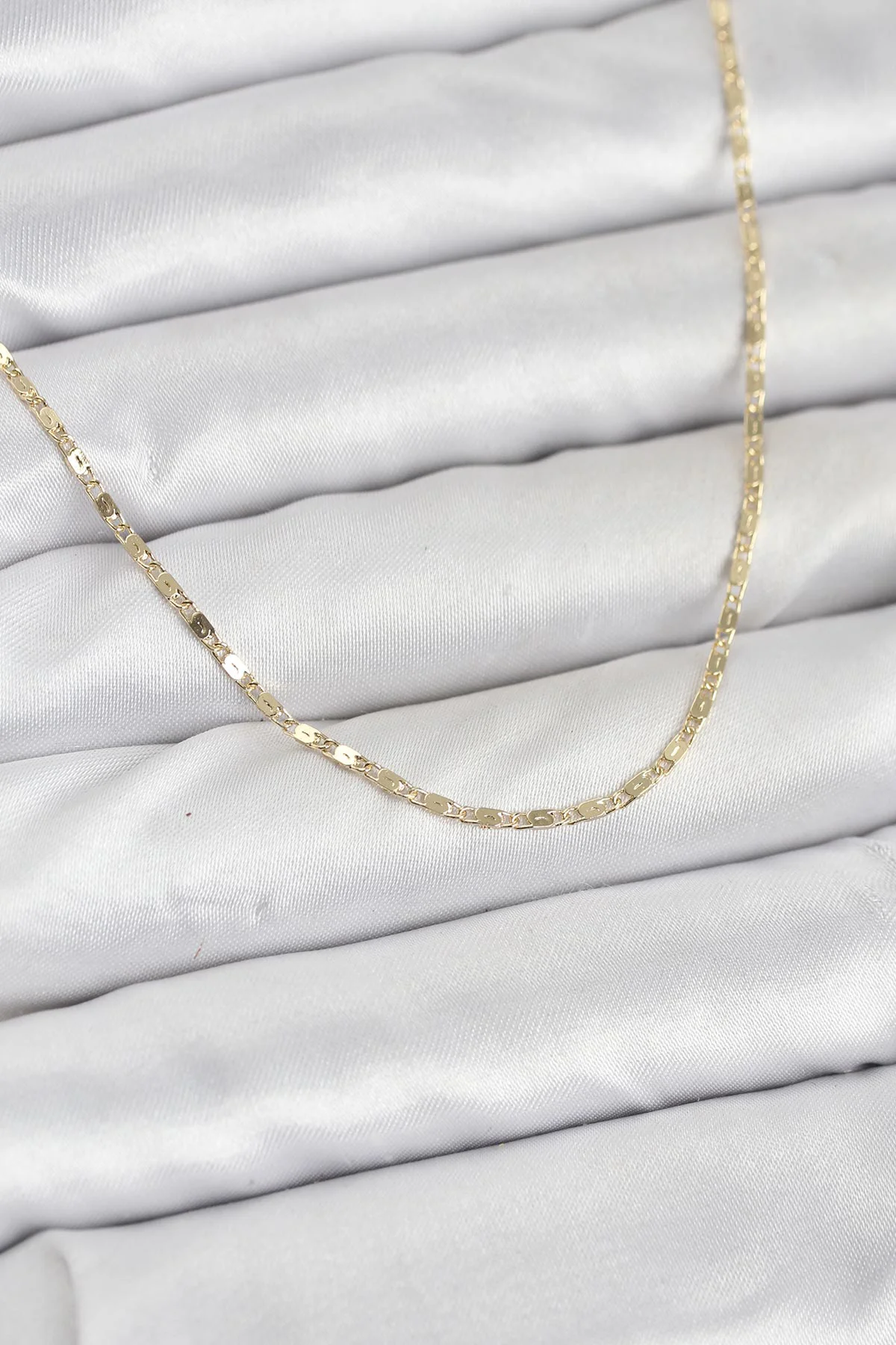 60 cm Ezme Zincir Kolye 14K Gold Kaplama - Şık ve Dayanıklı