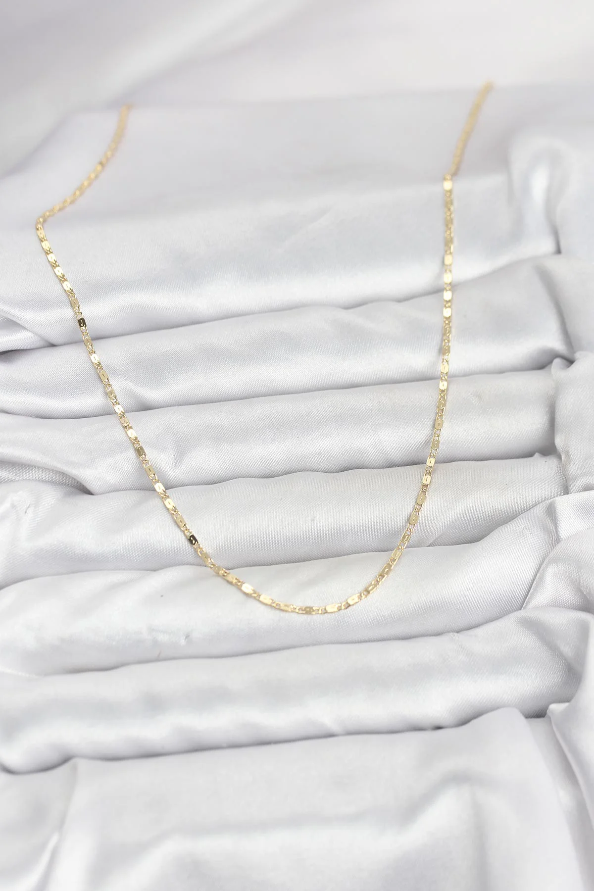 60 cm Ezme Zincir Kolye 14K Gold Kaplama - Şık ve Dayanıklı