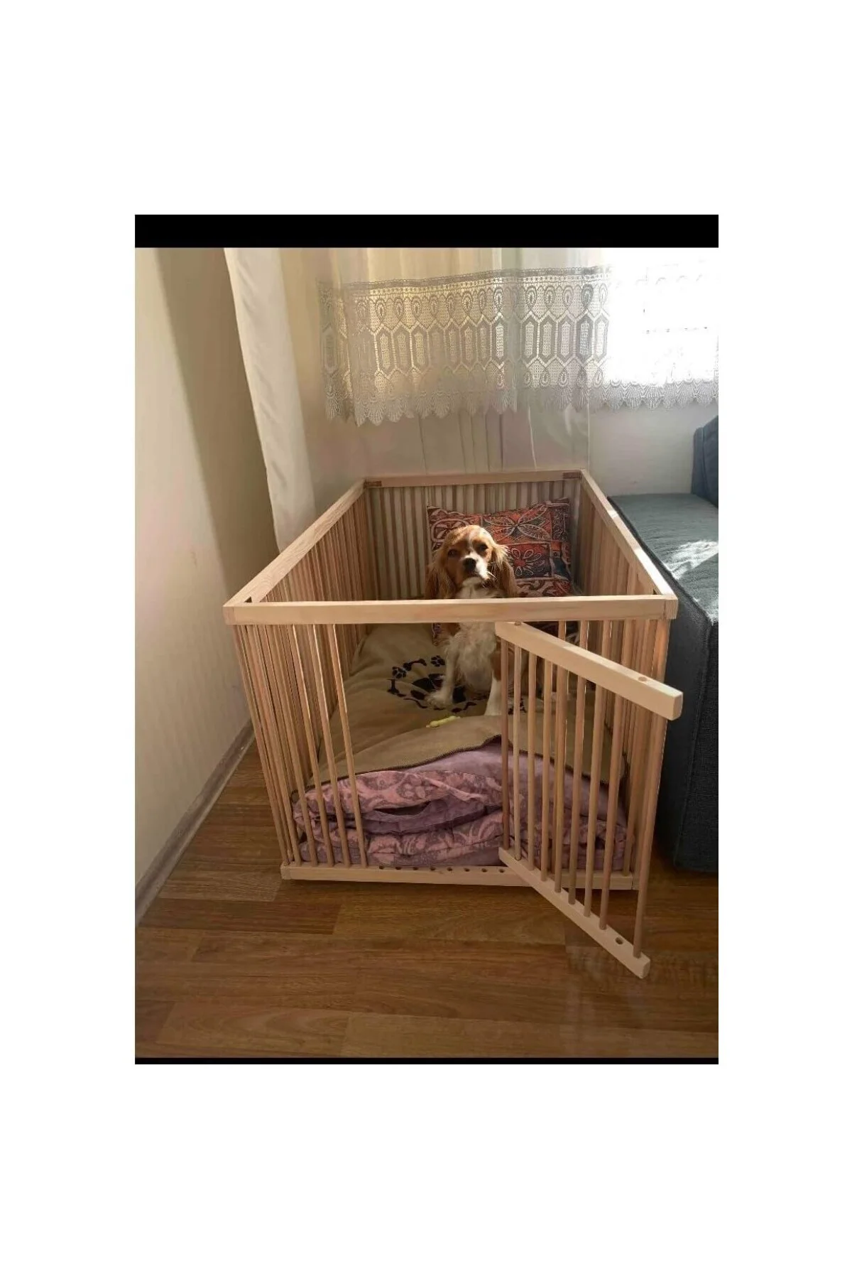 60 cm x 1 metre ahşap köpek çiti sık aralık