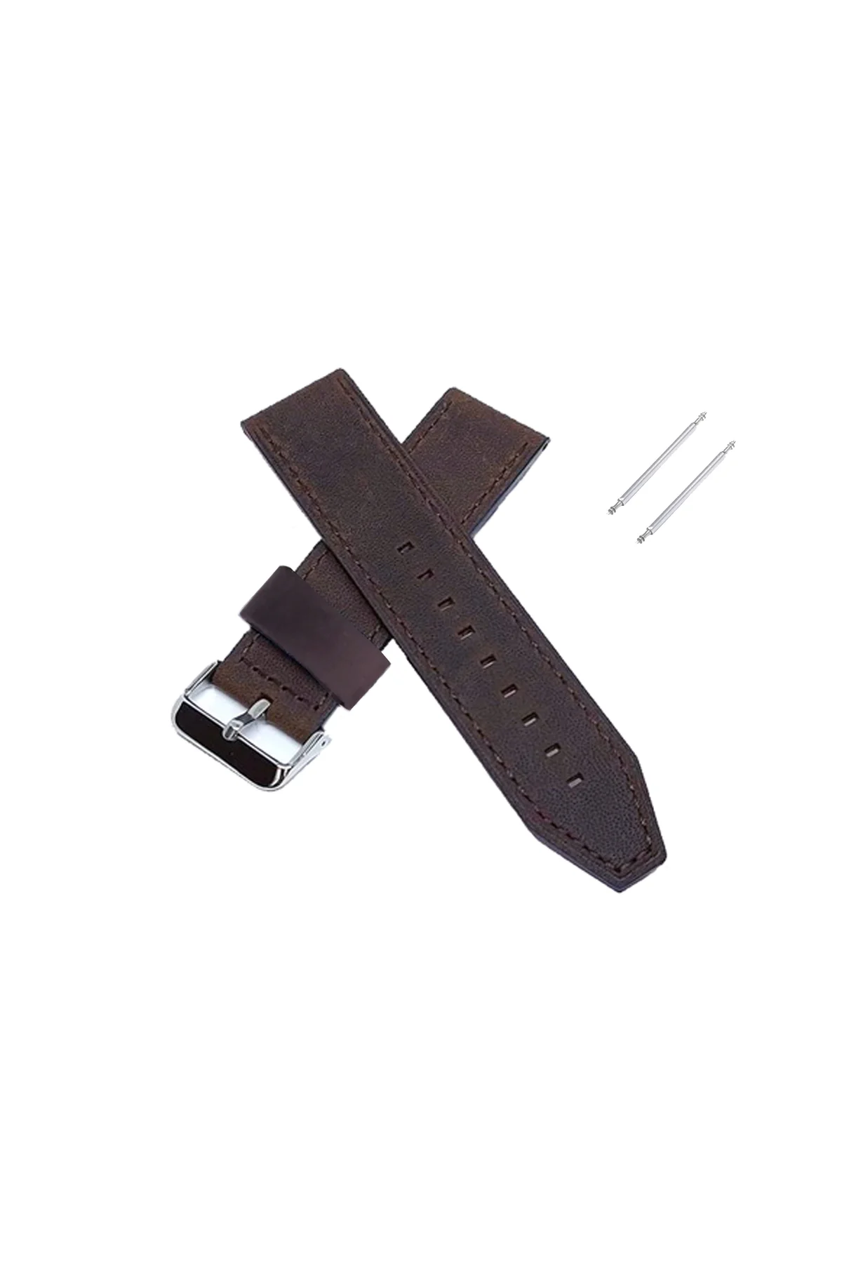 60-fossil Uyumlu Hakiki < 9 >deri Saat Kordonu 22 Mm Kahverengi