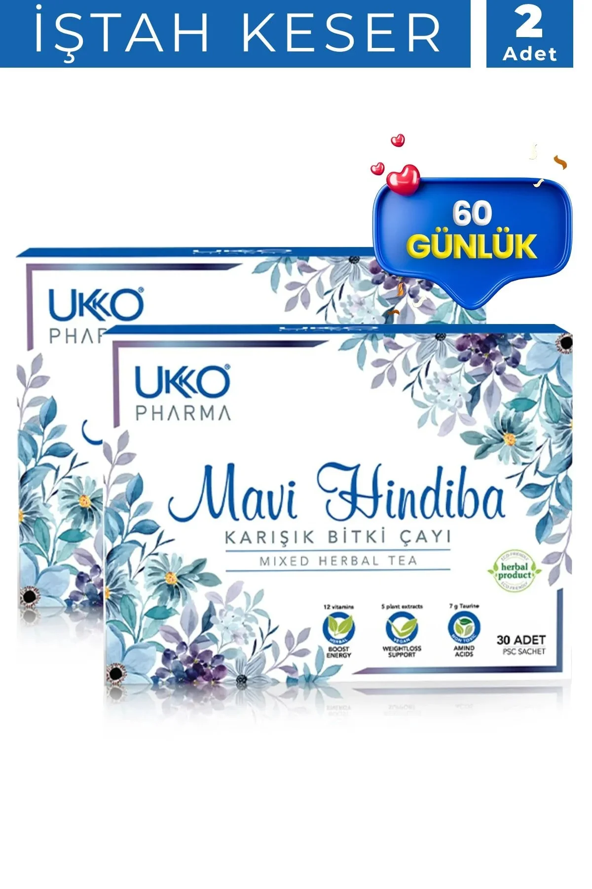 60 Günlük Mavi Hindiba Karışık Bitki Çayı 12-2026