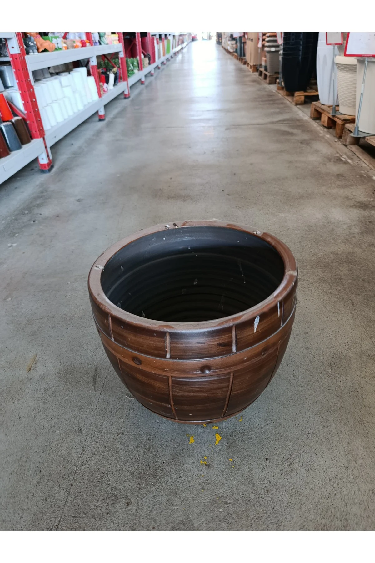 60 Litre Hafif Beton Kahverengi Dekoratif Taş Saksı