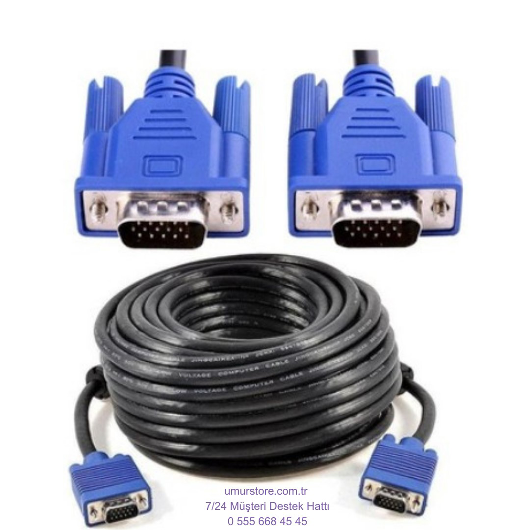 60 Metre VGA Kablo 60 Metre 15 Pin Erkek Erkek Kablo