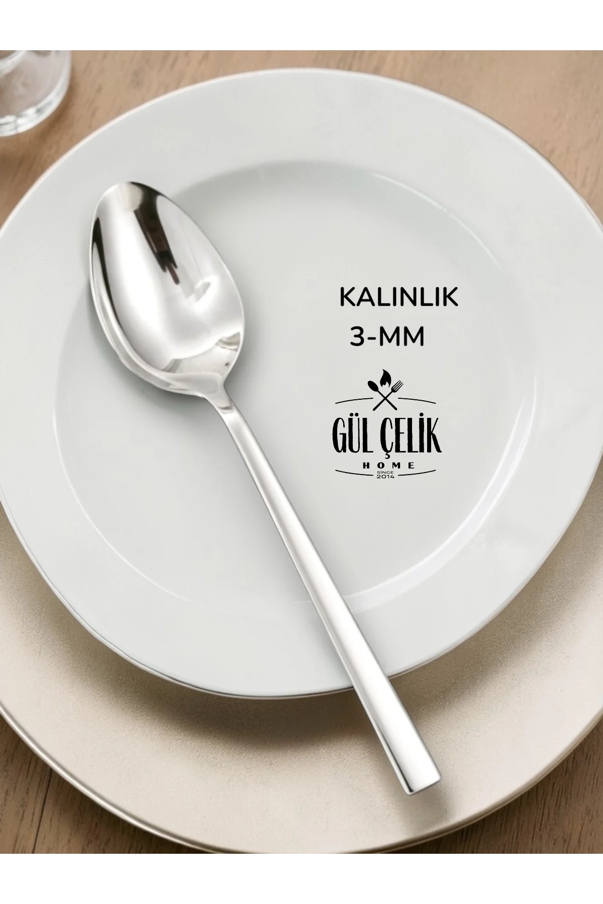 60 Parça 12 Kişilik Düz Sade Model Çatal Kaşık Seti 304 Çelik 18/