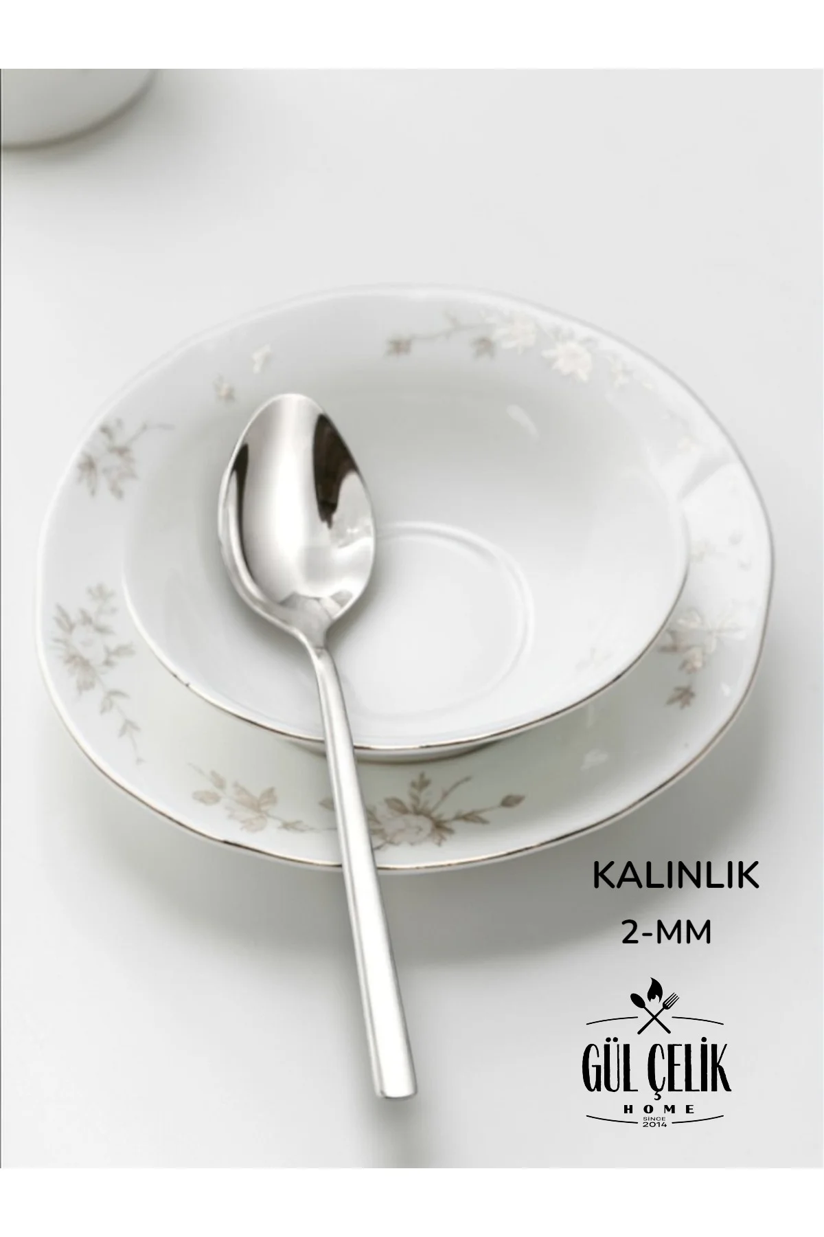 60 Parça 12 Kişilik Düz Sade Model Çatal Kaşık Seti 304 Çelik 18/