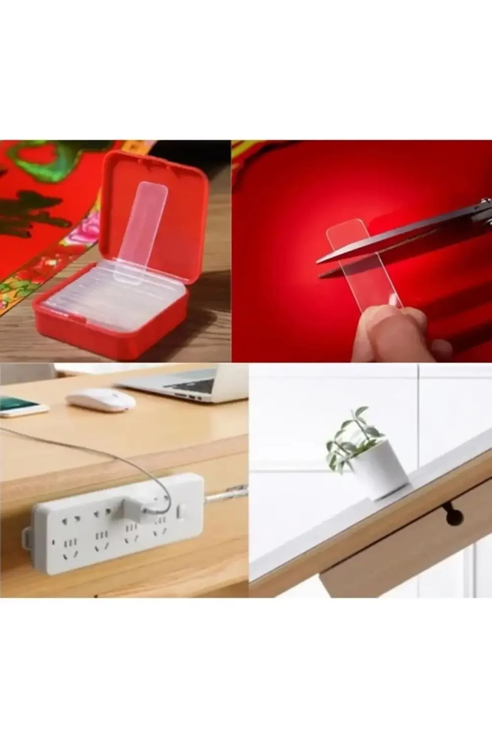 60 Parça Çok Amaçlı Çift Taraflı Bant Nano Bant Duvar Bandı Şeffa