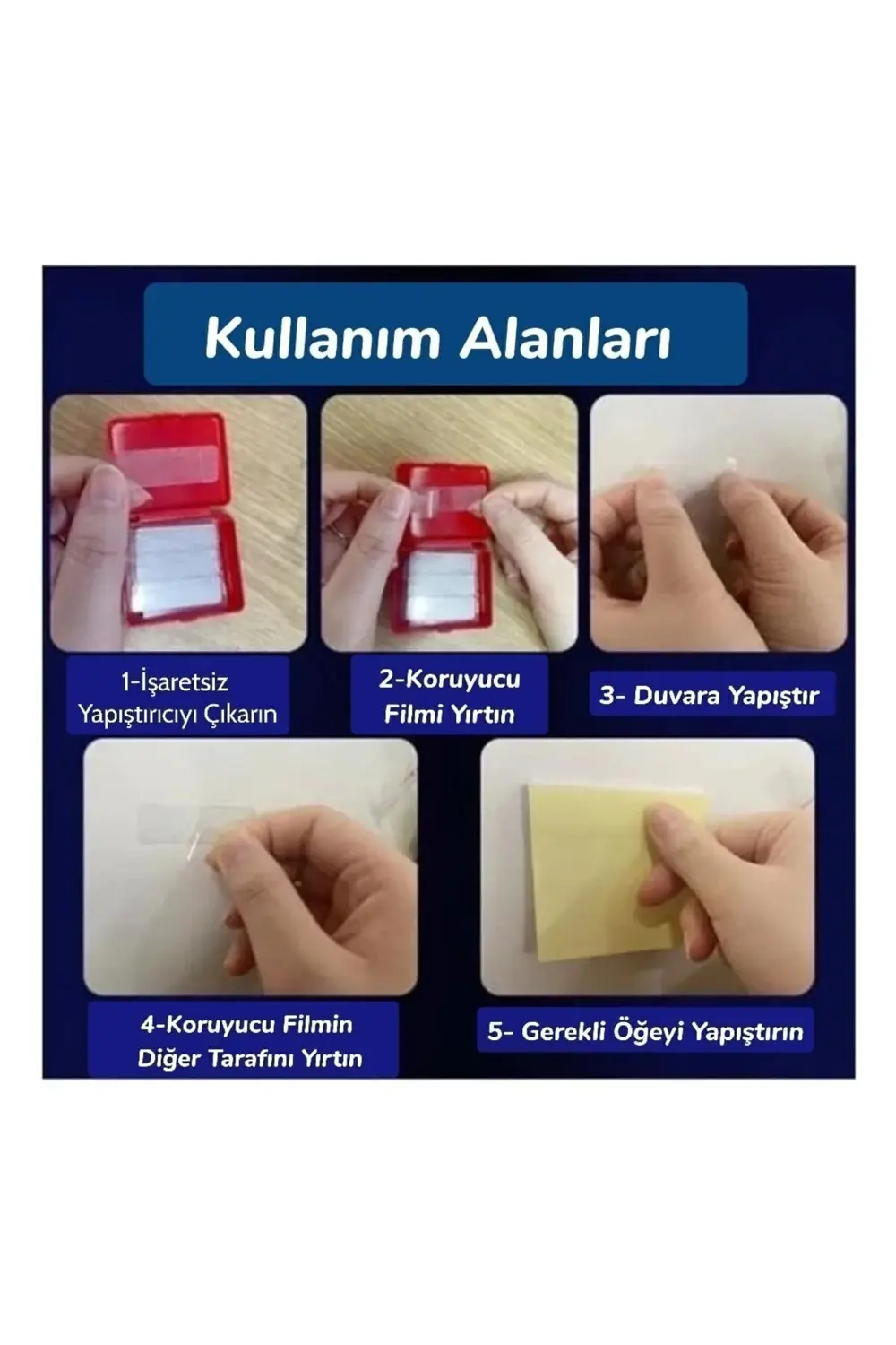 60 Parça Çok Amaçlı Çift Taraflı Bant Nano Bant Duvar Bandı Şeffa