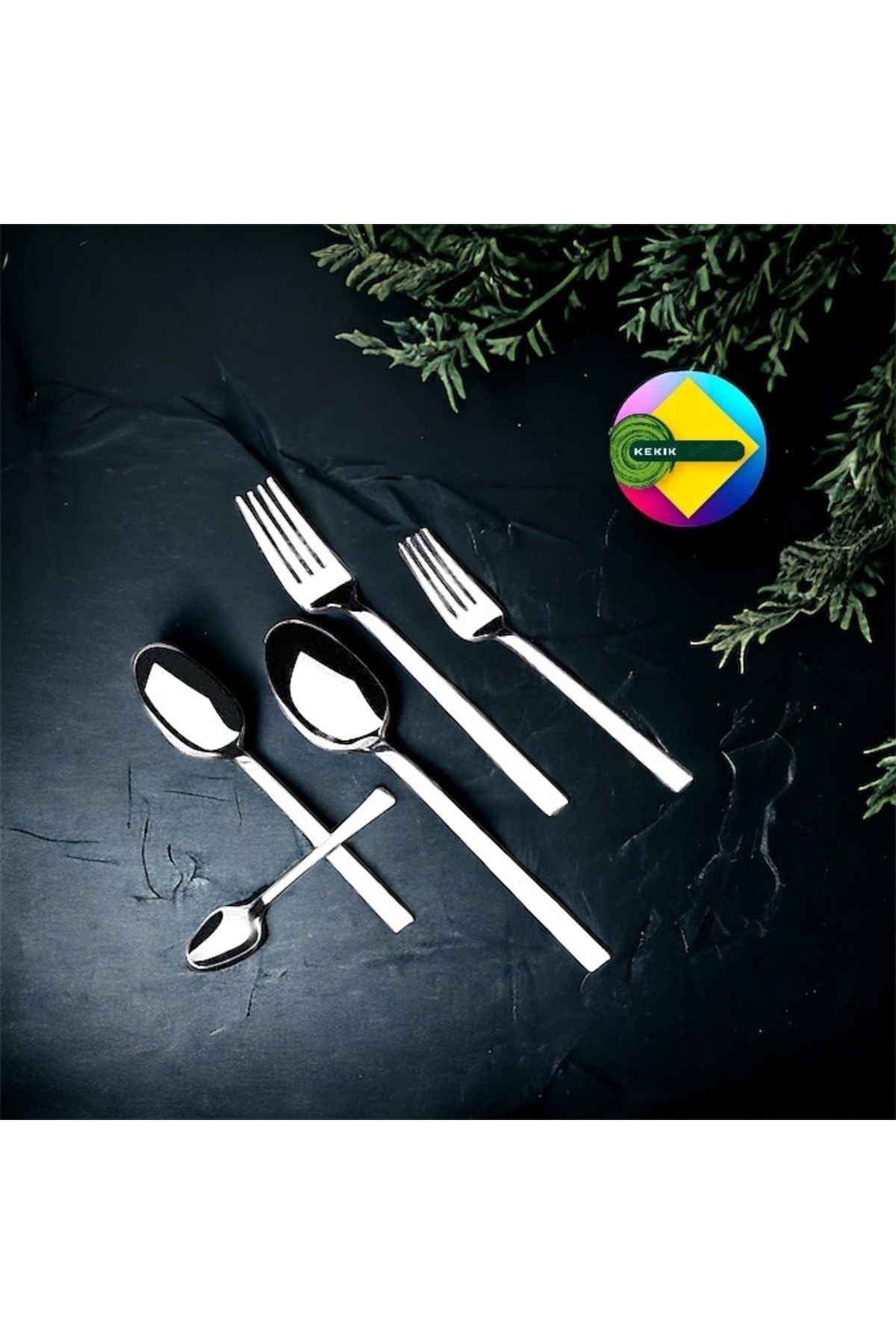 Kekikdükkan 60 Parça Çubuk Model Çatal Kaşık Seti