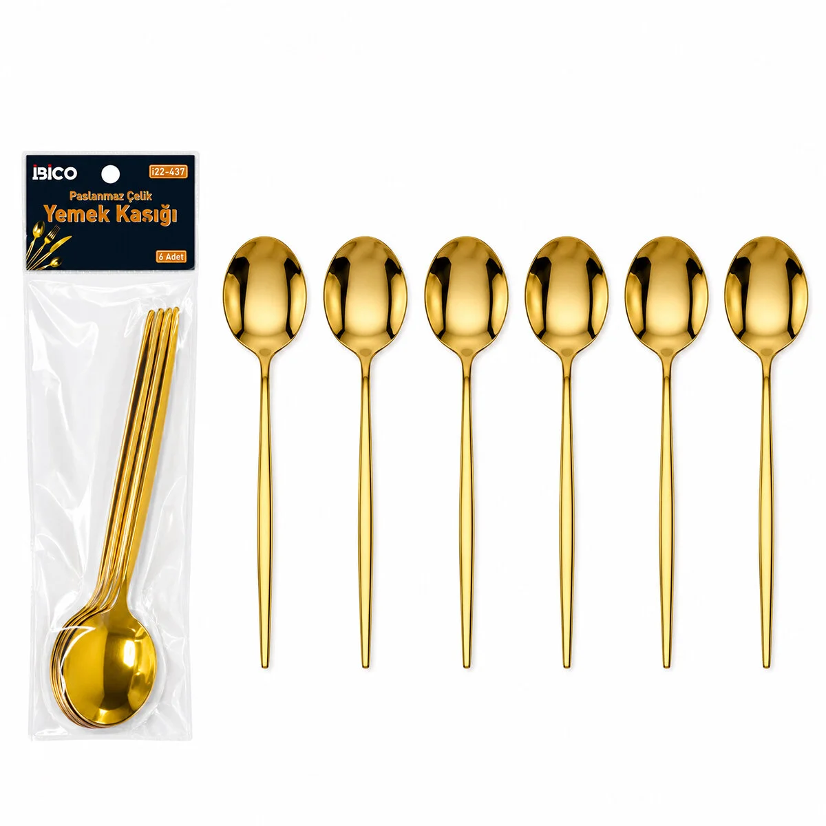 60 Parça Gold Yemek Kaşık Seti 21CM - 1 Paket İçinde 6 Adet Vardır - 10 Paket Gönderilir Fiyatı, Yorumları ve Özellikleri